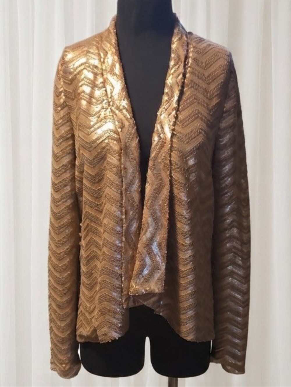 Dolce Cabo Champagne Shimmery Open Cardigan